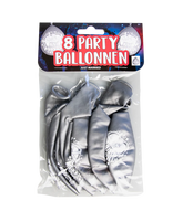 Just Married Ballonnen Zilver 8st